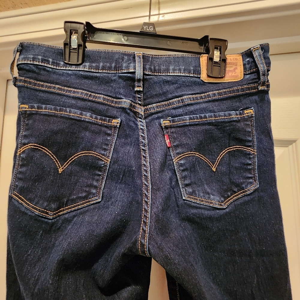 Levi's Women's 311 Mid Rise Shaping Skinny Dark Denim Jeans Size 28 - Picture 2 of 11